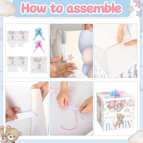 AmazingSpark 28in Giant Gender Reveal Gift Box Kit, We Can Bearly Wait - Image 3