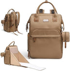 Diaper Bag Backpack, Multifunction Diaper Bag with Changing Station, Stylish Baby Bags, Large Unisex Diaper Backpack for Mom and Dad, Baby Registry Search, Portable Changing Pad – Coffee Brown by Unknown
