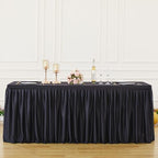 Wish Care Black Polyester Table Clothes for 4 Foot Rectangle Tables, Wrinkle Free Fitted Table Cover with Pleated Ruffle Table Skirt for Birthday Party Wedding Trade Show Event Display - Image 4