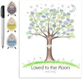 Baby Boy Loved to the Moon and Back Fingerprint Tree, 8.5x11 Inch by MeganHStudio