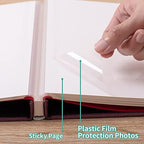 Large Photo Album Self Adhesive 4x6 8x10 10x12 13"x12.8" Magnetic Scrapbook Album 12.6"x11" Inch 40 Pages Linen Cover DIY Photo Album with A Metallic Pen and DIY Stickers(Purple) - Image 4