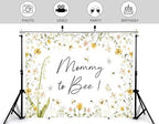 10x8ft Mommy to Bee Backdrop Bouquet Baby Shower Party Wildflower Honeycomb Floral Gender Reveal Sweet as Can Photography Background Party Banner Decorations Photo Studio Props - Image 4
