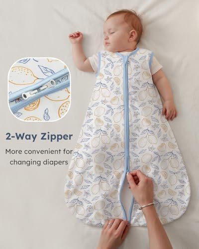 Yoofoss Baby Sleep Sack 0-6 Month 0.5TOG 100% Organic Cotton 2-Way Zipper - Image 5