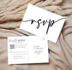 Personalized RSVP Card with QR Code – Minimalist Printed Reply Postcard for Wedding, Rehearsal Dinner, Bridal & Baby Shower, Christening, Birthday Party - Image 3