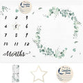Personalized Baby Milestone Blanket for Boys Girls Baby Month Blanket- First Year Calendar Monthly Growth Chart - Green Print Halloween Birthday Gifts for Infant Todder(FixedSize) by Dyoart