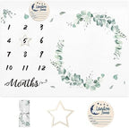 Personalized Baby Milestone Blanket for Boys Girls Baby Month Blanket- First Year Calendar Monthly Growth Chart - Green Print Halloween Birthday Gifts for Infant Todder(FixedSize) by Dyoart