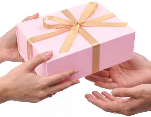 LIFELUM Pink Wedding Gift Box with Magnetic Lid for Presents, 9.5"x7"x3.5" - Image 6