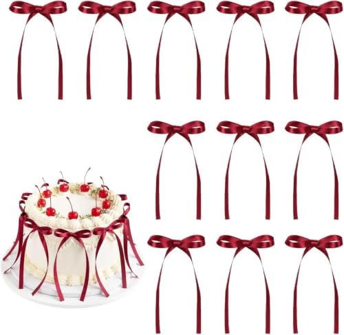 400 Pcs Purple Satin Ribbon Bows Cake Toppers by Unknown