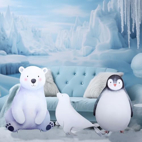Leinuosen 3 Pcs Large Winter Arctic Animal Party Stand Decor Set 23"-35" - Image 6