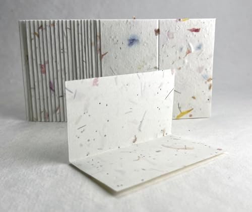 Of The Earth Handmade Paper - Wildflower Seed Paper Folding Table Card - Place/Name/Gift - 3.5" x 4" - Set of 96 (17s Pink Recycled) - Image 2
