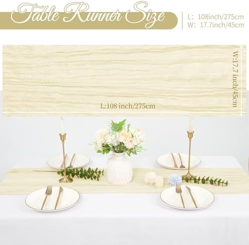 20 Pack Cheesecloth Table Runner 17 x 108 Inch, Ivory - Image 2