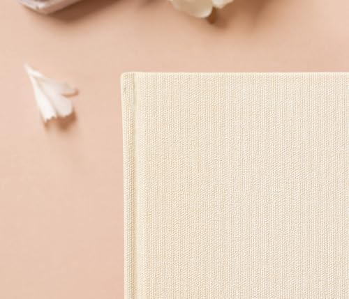 Personalized Guest Book - 11.5" x 8.5" Premium Custom Guest Signing Book with Bookmark and Blank Pages for Wedding Reception Table Decoration Engagement Birthday Party Event, Cream - Image 3