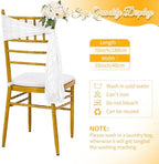60 PCS White Chair Sashes Cheesecloth Sashes Rustic Chair Decorative Bows Designed ChairCover for Wedding Banquet Party Aisle Home Kitchen Decoration (16 x 70 inch) - Image 4
