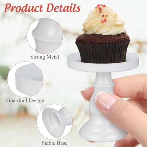 Abaodam 3 Pcs Mini Glass Cake Plate Metal for Dessert Table Snack Vintage - Image 5