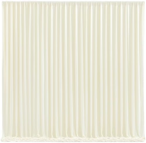 Ivory Backdrop Curtain 10 Panels-Wrinkle-Free Ivory Curtains Polyester Photography Drapes for Wedding Party Baby Shower Photo Background Decorations- 40 X10FT by WishCare