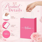 Kolldenn 50 Set Gradient Pink Small Welcome Gift Bags Bulk & Tissue Paper - Image 3