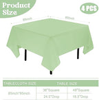 4 Pack Square Table Cloth 85x85 Inch Sage Green Tablecloth Machine Washable Fabric Polyester Table Cover for Dining, Buffet Parties, Picnic, Weddings and Restaurants（85x85 Sage Green） - Image 2