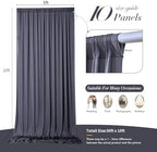 50 ft x 10 ft Wrinkle Free Charcoal Backdrop Curtain for Parties, Dark Grey Polyester Photo Backdrop Drapes for Baby Shower Wedding Engagement Birthday Party Backdrop Stand, 10 Panels 5ft x 10ft - Image 6