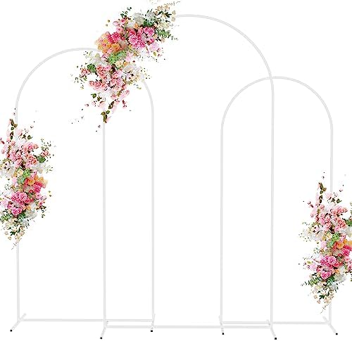 Wokceer Wedding Arch Backdrop Stand 7.2FT,6.6FT,6FT White Metal Arch Stand by Wokceer