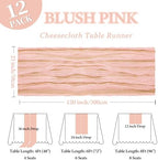 12 Pack 23 x 120 Inch Blush Pink Table Runner 10Ft Cheesecloth - Image 2