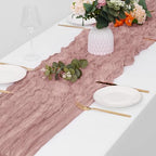 15 Pack Dusty Pink Cheesecloth Table Runner 17 x 108 inch Cheese Cloth Table Runners 9ft Pink Table Runner Rustic Romantic Sheer Gauze Runner for Wedding Party Baby Shower Table Decoration - Image 4