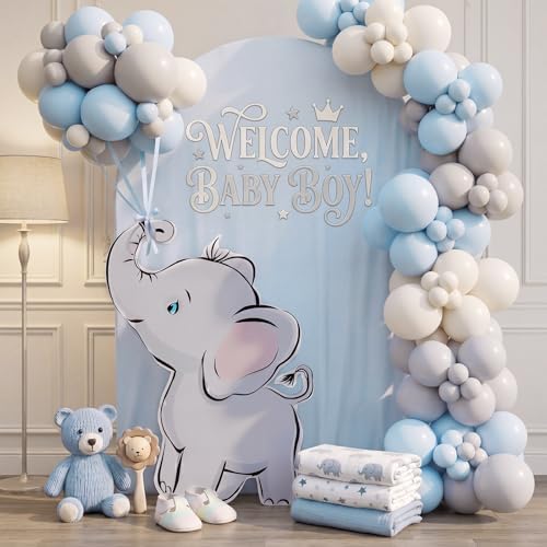 Blue Elephant Sign Baby Shower Decorations, 35'' Large Elephant - Image 4