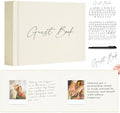 Vienrose Wedding Guest Book Journal for Polaroid, Wedding Registry Must Haves Things with 32 Blank Pages and Thick Paper, Create Your Linen Photo Customizable Memory Album, Beige by Vienrose