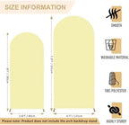 FANPROMS Arch Covers Set of 2 Yellow Wedding Arch Cover 6FT 7.2FT Arch Stand Cover for Wedding Party Spandex Arch Cover Stretchy Fabric Boho Backdrop Covers Set for Bridal Baby Shower Decoration - Image 2