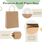 GSSUSA 400 Pack 8x4.25x10.5'' Paper Bags with Handles Bulk, Brown Paper Gift Bags for Small Business - Image 3