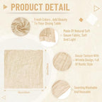 Cupuamon 50 Pack Cheesecloth Napkins 20x20 Inch Dinner Table Napkins Boho Washable Rustic Gauze Napkins Bulk for Wedding Bridal Baby Shower Party Decor (Ivory) - Image 2