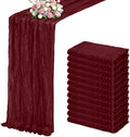 Burgundy Boho Cheesecloth Table Runner 12 Pack 17x108 Inch Sheer Gauze by Unknown