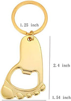 24 Pack Baby Footprint Keychain Bottle Opener Baby Shower Favors and Decoration,Bottle Opener for Guest Wedding Party Favor,with Organza Bags and Thank You Tags (Gold, 24) - Image 2