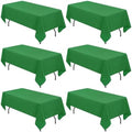 6 Pack Tablecloth 60 x 102 inch Polyester Table Cloth for 6 Foot Rectangle Tables,Stain and Wrinkle Resistant Washable Fabric Table Covers Polyester Green Table Clothes for Wedding,Party,Banquet by YMHPRIDE