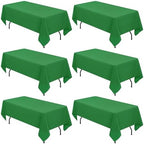 6 Pack Tablecloth 60 x 102 inch Polyester Table Cloth for 6 Foot Rectangle Tables,Stain and Wrinkle Resistant Washable Fabric Table Covers Polyester Green Table Clothes for Wedding,Party,Banquet by YMHPRIDE