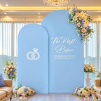 White Blue Arch Backdrop Cover Set of 2 Party Wedding Arch Covers Stretchy Backdrop 7.2FT 6FT Decorations Baby Shower Bridal Shower Photo Birthday Arch Stand Cover Spandex - Image 4