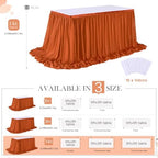 Terracotta Table Skirt 14FT Chiffon Table Skirting 2 Layer Rectangle Terracotta Tablecloth for Birthday Baby Shower Wedding - Image 5