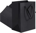 Sherr 50 Pcs Black Gift Bags with Handles Tags 5.3 x 3.7 x 8.1 Inches Small Glossy Paper Bags Bulk Wedding Birthday Baby Shower Party Favor Gifts by Sherr