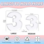 13.8" Extra Large Acrylic Number Charcuterie Board Box, Reusable Fillable Number Cake Candy Dish Display Serving Tray for Birthday Anniversary Party Decoration (3) - Image 2