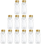 12 Pack - 8 Ounce Plastic Honey Bears w/Gold Lids by CLEARVIEWCONTAINERS