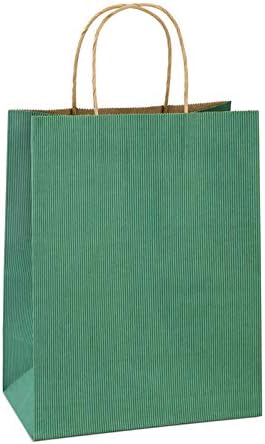 BagDream Medium Gift Bags with Handles 8x4.25x10.5 Sage Green 100 Pcs Bulk by BagDream
