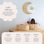 BEBE BASK Handmade Rattan Moon Wall Decor with Star - Image 3