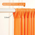 Orange Backdrop Curtains 4 Panels - Wrinkle-Free Polyester Photography Drapes for Baby Shower & Birthday Party - 16 X 10FT - Image 4