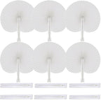 100 Pcs White Round Paper Fans by Bestage
