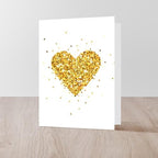 CafePress Gold Glitter Heart Illustration Greeting Cards Greeting Card (20-pack), Note Card with Blank Inside, Birthday Card Matte - Image 4