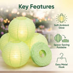 16 inch Chinese Lanterns Large Paper Lanterns Green 5 Packs (Green, 16 inch) - Image 6