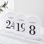 UNIQOOO White Arch Wedding Table Numbers with Stands 1-30, 5x7" Acrylic Signs and Holders, Perfect for Centerpiece, Reception, Decoration, Party, Anniversary, Event - Image 6