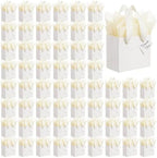 Qilery Halloween 50 Pcs Small White Gift Bags, Beige, 4.7 x 2.4 x 3.9'' by Qilery