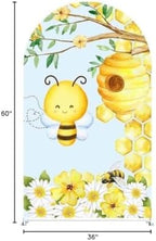 Honey Bee Arch Backdrop Covers Honeycomb Flower Arch Stand Fabric Cover for Baby Shower Birthday Party Decoration(Cover+Arch Stand) - Image 7