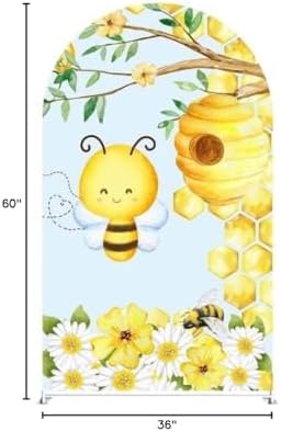 Honey Bee Arch Backdrop Covers Honeycomb Flower Arch Stand Fabric Cover for Baby Shower Birthday Party Decoration(Cover+Arch Stand) - Image 7