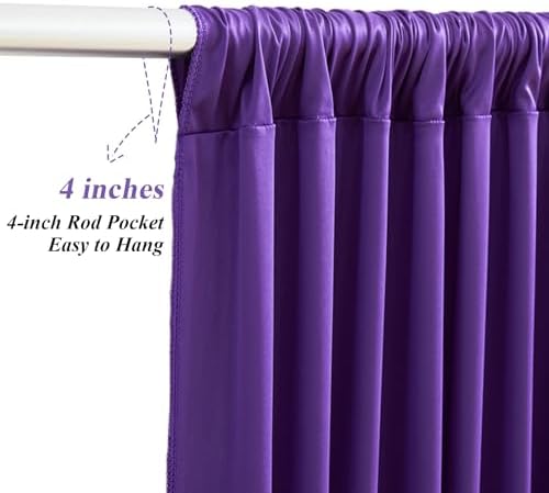 30x10ft Purple Backdrop Curtains with Lights Photo Drapes Wrinkle Free Fabric Backdrop Curtain for Wedding Birthday Party Baby Shower Bridal Shower Home Party Background Decorations - Image 5